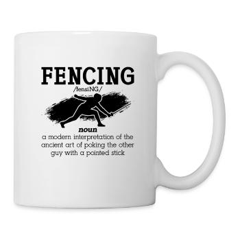 Modern Interpretation Of Fencing Sword Duel Fencer - Mug - white - Right