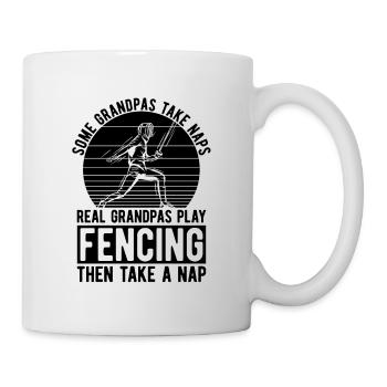 Some Grandpas Take Fencing Retro Sword Duel Fencer - Mug - white - Right