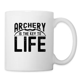Archery Is The Key Bowhunter Shooting Arrow Archer - Mug - white - Right
