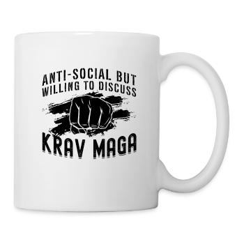 Anti-Social But Krav Maga Martial Arts MMA Fighter - Mug - white - Right