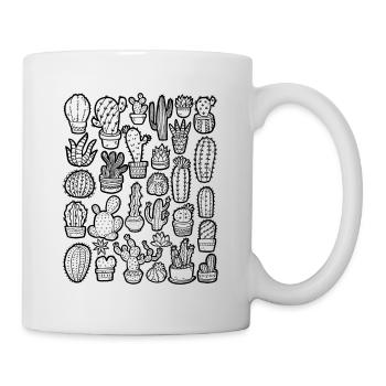 Kaktus Doodle - Tasse - Weiß - Rechts