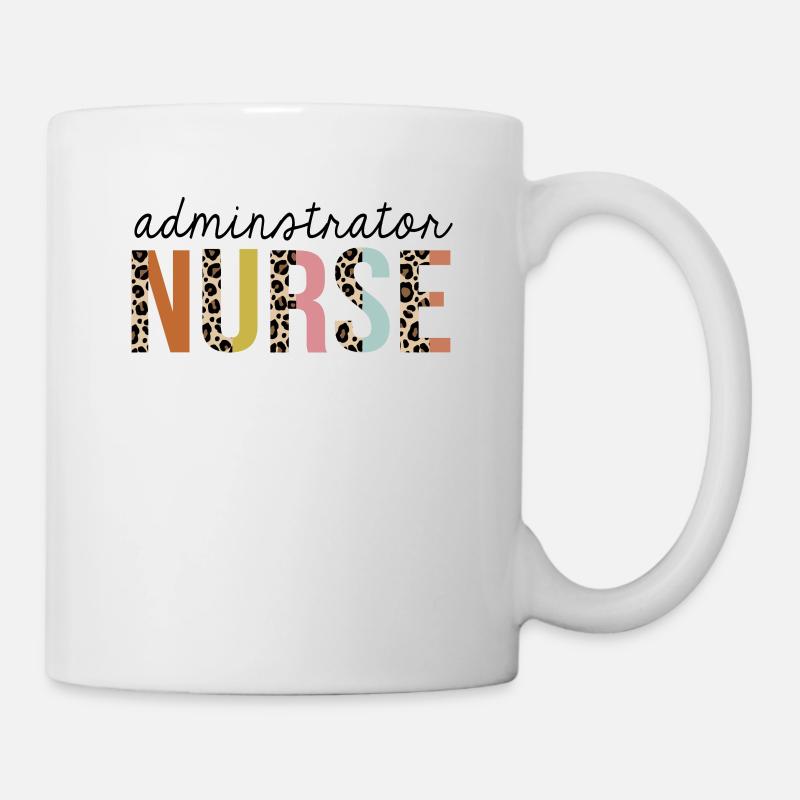 Administratrice Infirmière Leopard Print Infirmière autorisée - Mug blanc - blanc