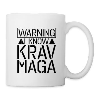 Warning I Know Krav Maga Contact Fight MMA Fighter - Mug - white - Right