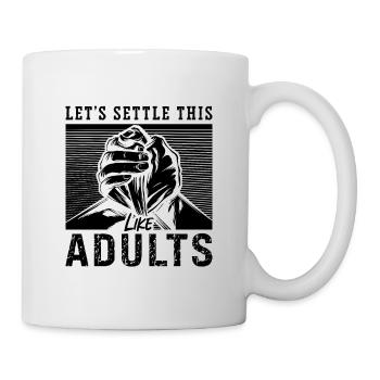 Let's Settle Like Arm Wrestling Arm Sport Wrestler - Mug - white - Right
