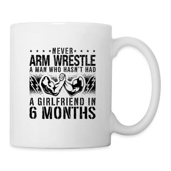 Jamais Arm Wrestle Un Bras Lutte Muscles Lutteur - Mug blanc - blanc - Droite