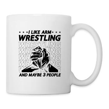 J’aime Arm Wrestling Muscle Wrestle Sport Wrestler - Mug blanc - blanc - Droite
