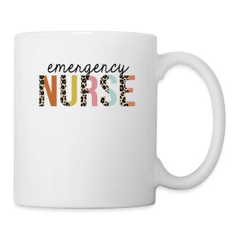Infirmière d’urgence Leopard Print Infirmière autorisée - Mug blanc - blanc - Droite