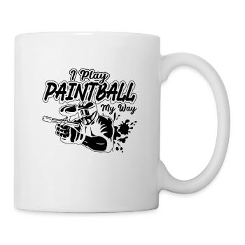 I Play Paintball Softair Splatter Paintball Player - Tasse - Weiß - Rechts