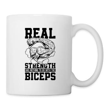 La vraie force est le bras de fer et le muscle lutteur - Mug blanc - blanc - Droite