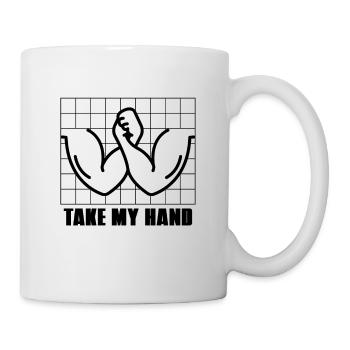 Take My Hand Arm Wrestling Wrestle Sports Wrestler - Tasse - Weiß - Rechts