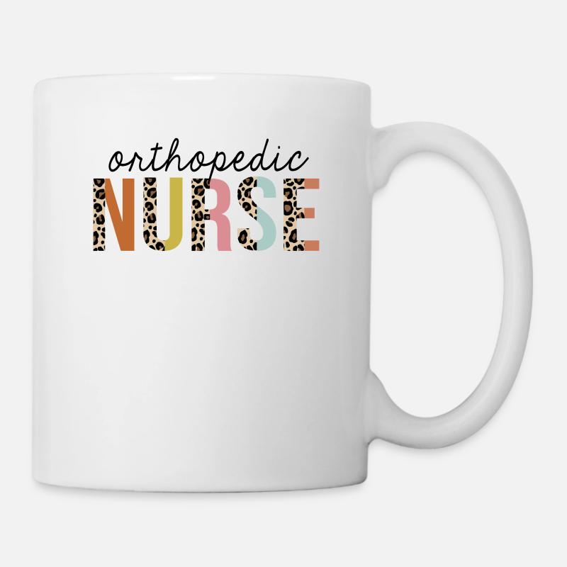 Infirmière orthopédique Leopard Print Registered RN - Mug blanc - blanc
