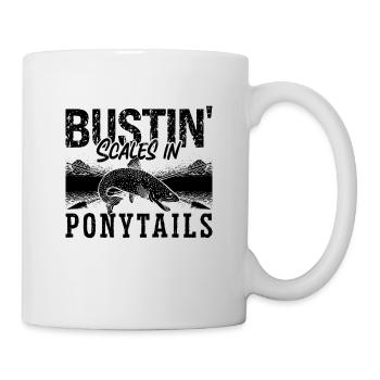 Bustin' Scales In Bowfishing Fisherman Bowfisher - Tasse - Weiß - Rechts
