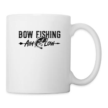 Bow Fishing Aim Low Bow Fish Bow Hunting Bowfisher - Mug - white - Right