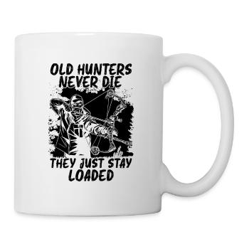 Old Hunters Never Bowhunting Shooting Bowhunter - Tasse - Weiß - Rechts