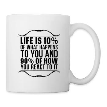 Life Is 10% Of What Bowhunting Shooting Bowhunter - Mug - white - Right