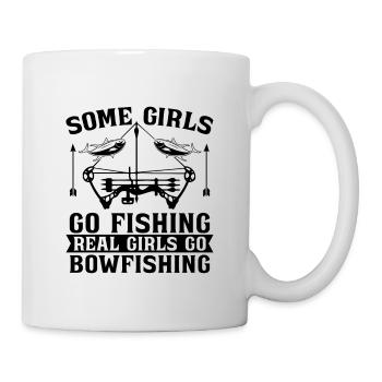 Some Girls Go Bowfishing Bow Fish Archer Bowfisher - Mug - white - Right