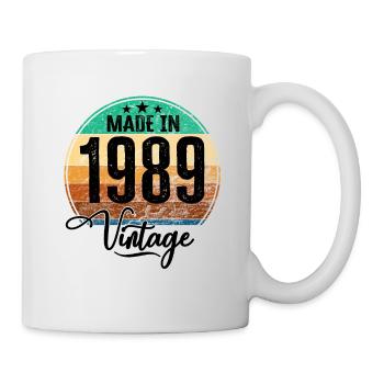 Vintage Made in 1989 Geburtsjahr 1989 Geburtstag - Tasse - Weiß - Rechts