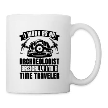 I Work As Archaeology Fossil Digging Archaeologist - Mug - white - Right