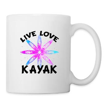 Live Love Kayak Kayaking Rowing Rower Canoe Rower - Tasse - Weiß - Rechts