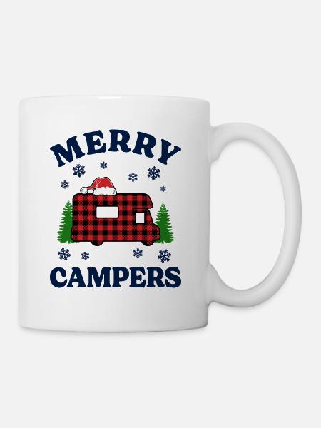 Joyeux Campeurs Camping-Car Noël Retraite - Mug blanc - blanc