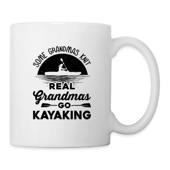 Some Grandmas Knit Real Grandmas Go Kayaking Rower - Tasse - Weiß - Rechts