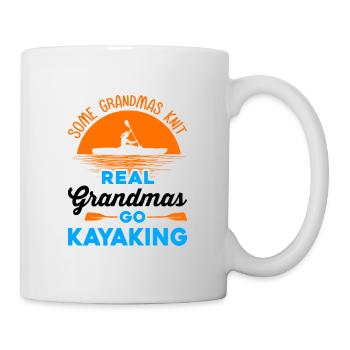 Some Grandmas Knit Real Grandmas Go Kayaking Rower - Tasse - Weiß - Rechts