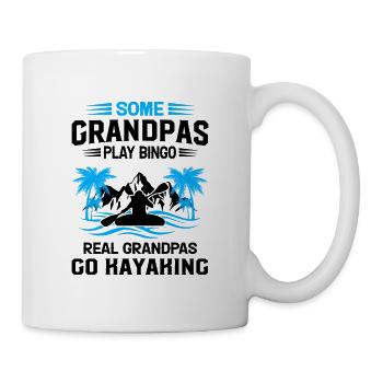 Some Grandpas Play Bingo Real Grandpas Go Kayaking - Tasse - Weiß - Rechts