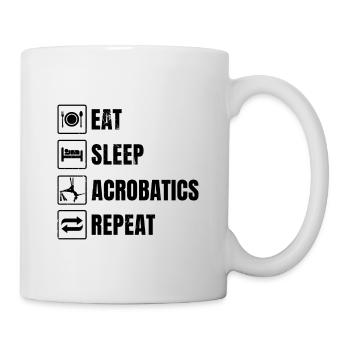 Eat Sleep Acrobatics Repeat Acrobat Gymnastics Gym - Tasse - Weiß - Rechts