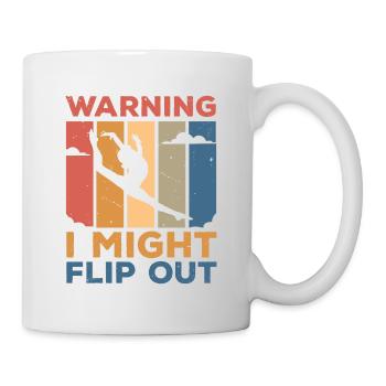 Warning I Might Flip Out Gymnastics Gymnast Acroba - Tasse - Weiß - Rechts