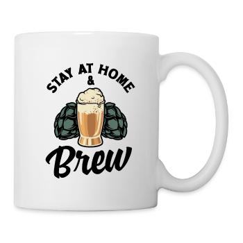 Stay At Home And Brew Homebrewing Brewery Brew Bee - Tasse - Weiß - Rechts
