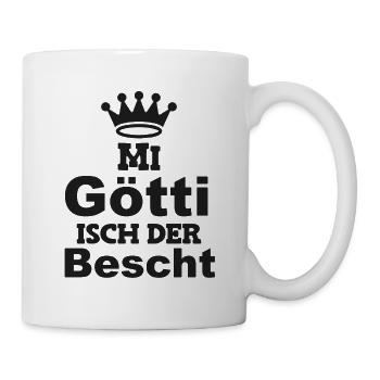 Mi Götti isch der bescht Patenonkel Schweiz - Tasse - Weiß - Rechts