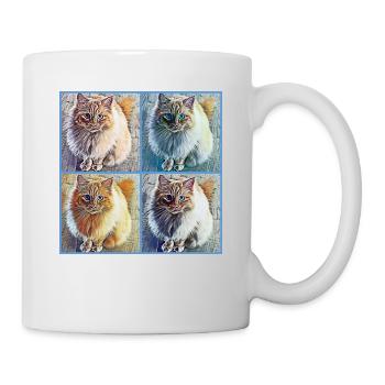 Pop Art Katzen Collage - Tasse - Weiß - Rechts