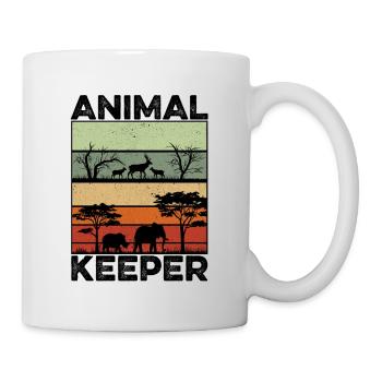 Retro Graphic Animal Keeper Zoo Keeper Animal Love - Tasse - Weiß - Rechts
