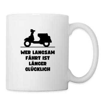 Passionierter Rollerfahrer oder Mofafahrer - Tasse - Weiß - Rechts
