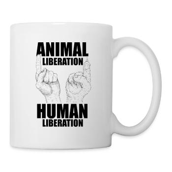 Animal Liberation Human Liberation Animal Lover Zo - Tasse - Weiß - Rechts