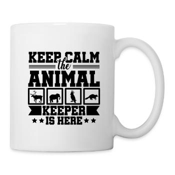 Keep Calm The Animal Keeper Is Here Animal Lover Z - Tasse - Weiß - Rechts