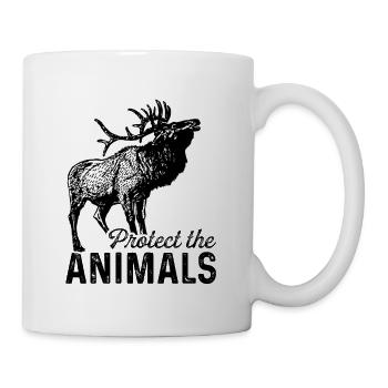 Protect The Animals Animal Lover Zoologist Zoo Kee - Tasse - Weiß - Rechts