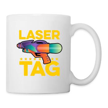 Retro Graphic Lasertag Player Lasertag Phaser Lase - Tasse - Weiß - Rechts