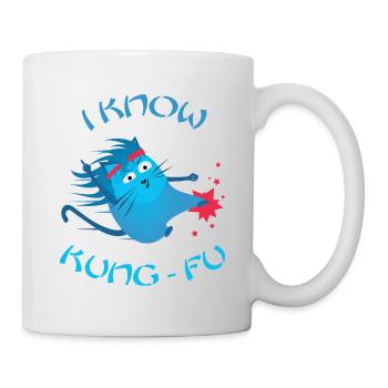 Funny Cat - I Know Kung Fu - Chats drôles - Mug blanc - blanc - Droite