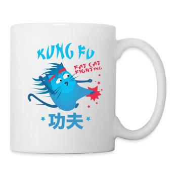 Kung Fu Fat Cat Fighting - Chats drôles - Mug blanc - blanc - Droite