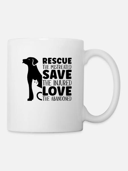 Rescue The Mistreated Animal Lover Animal Rescuer - Tasse - Weiß