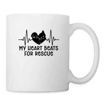 Mon cœur bat Sauvetage d’animaux Foster Animal Rescuer - Mug blanc - blanc - Droite