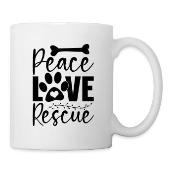 Peace Love Animal Rescue Adoption Animal Rescuer - Mug blanc - blanc - Droite