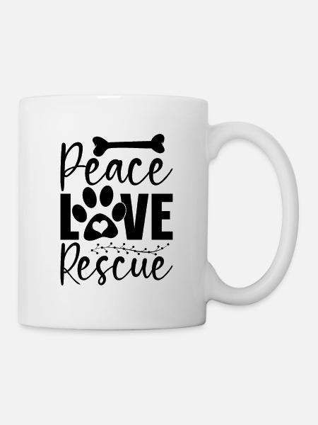 Peace Love Animal Rescue Adoption Animal Rescuer - Tasse - Weiß
