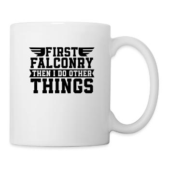 D’abord la fauconnerie puis la fauconnerie Ornithologue Falconer - Mug blanc - blanc - Droite