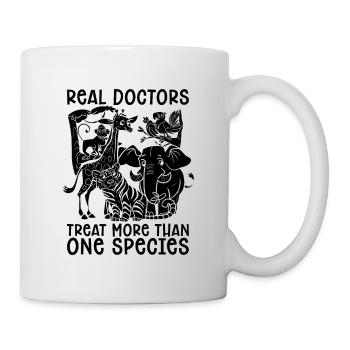 Real Doctors Treat Veterinary Animals Veterinarian - Mug - white - Right