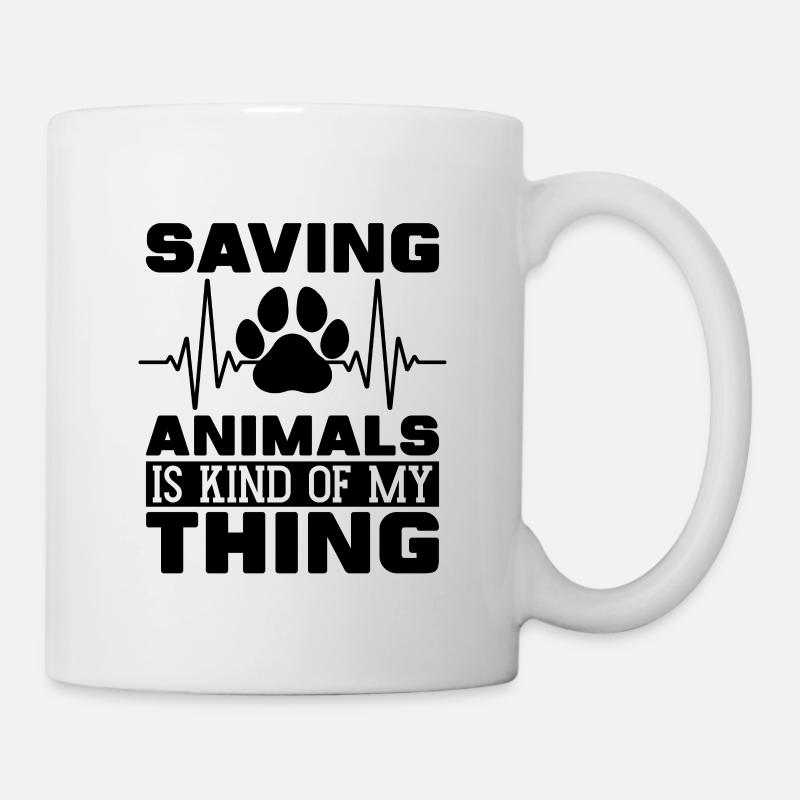 Saving Animals Is Veterinary Vet Tech Veterinarian - Tasse - Weiß