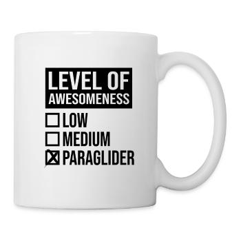 Level Of Awesomeness Low Medium Paraglider Paragli - Tasse - Weiß - Rechts