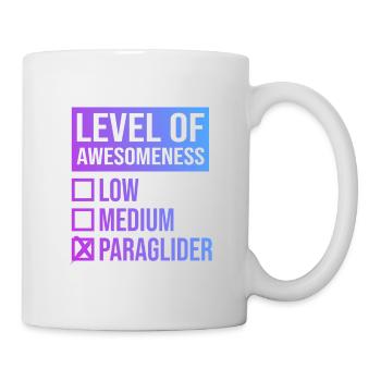 Level Of Awesomeness Low Medium Paraglider Paragli - Tasse - Weiß - Rechts