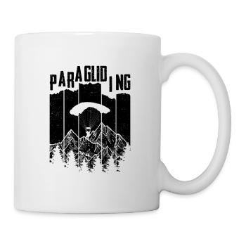 Retro Graphic Paragliding Paraglider Parachute Sky - Tasse - Weiß - Rechts